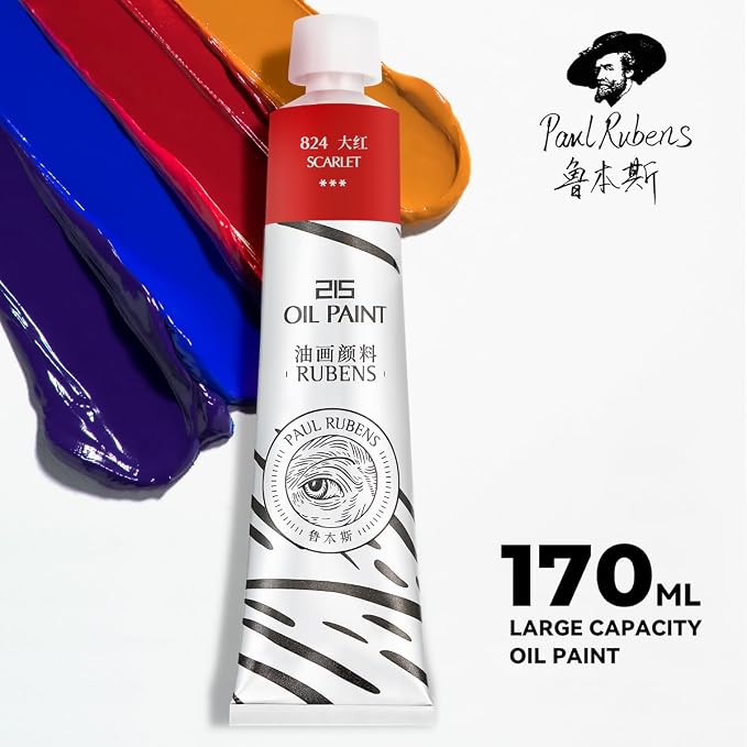 Paul Rubens Oil Paint, 10 Basic Colors*170 ml Large Professional Tubes | Oil Based Paint with High Saturation, Creamy Texture, and Consistency,Art Supplies for Artists, Students, Beginners