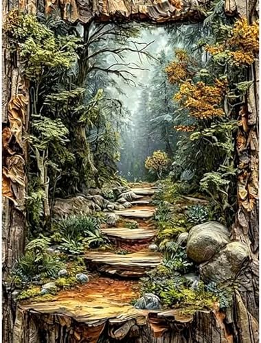 Forest Diamond Art Kits for Adults, Arts and Crafts for Adults 12x16 Inch