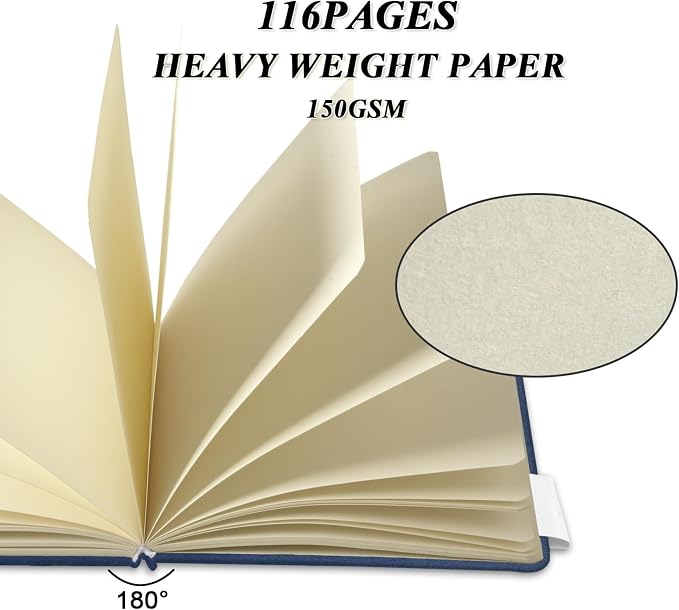 5" x 5" Hardcover Sketch Book,58 Sheets Small Mixed Media Pocket Sketch Pad