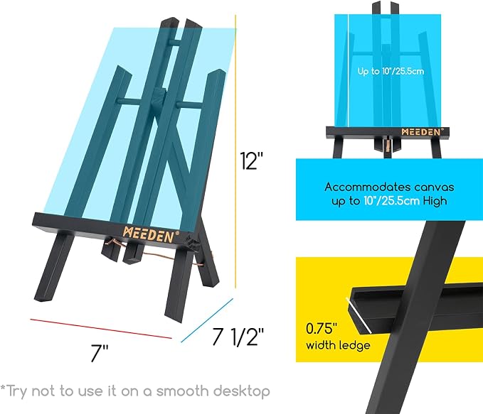 MEEDEN Mini Tabletop Easel Stand: 12" x 12 Pack Pine Wood Table Top Stand