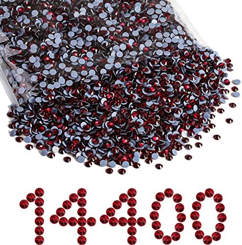 Beadsland Hotfix Rhinestones Bulk, Dark Siam, SS6, 14400pcs