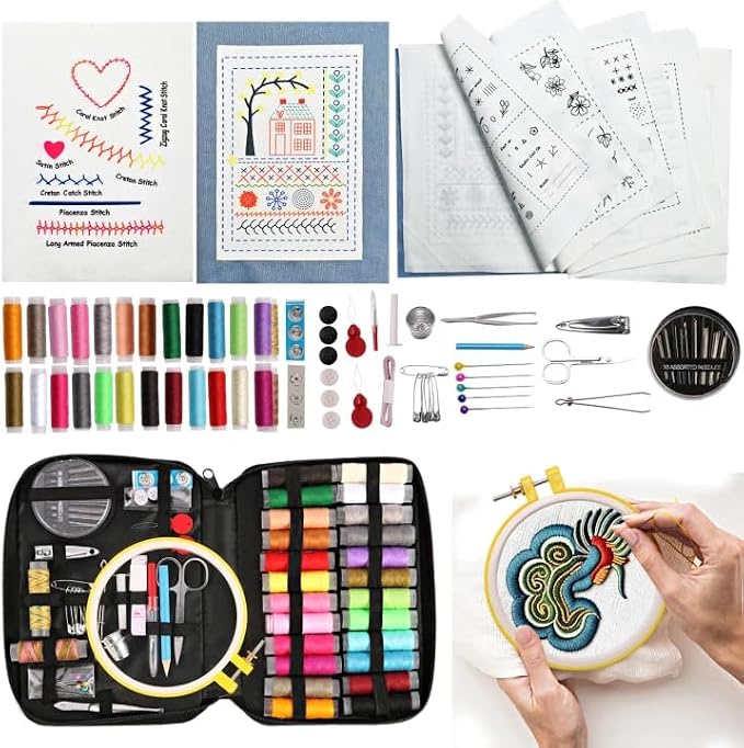 Embroidery Stitch Book Kit for Beginners, 106 Patterns with Tools Tutorials
