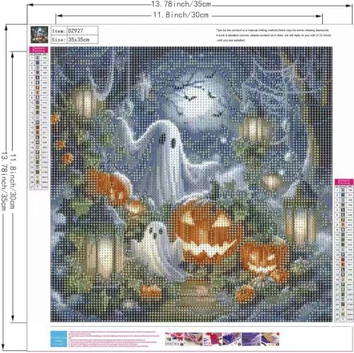 Halloween Diamond Art Kits For Adults Beginner,5D Ghost Gem Art For Adults