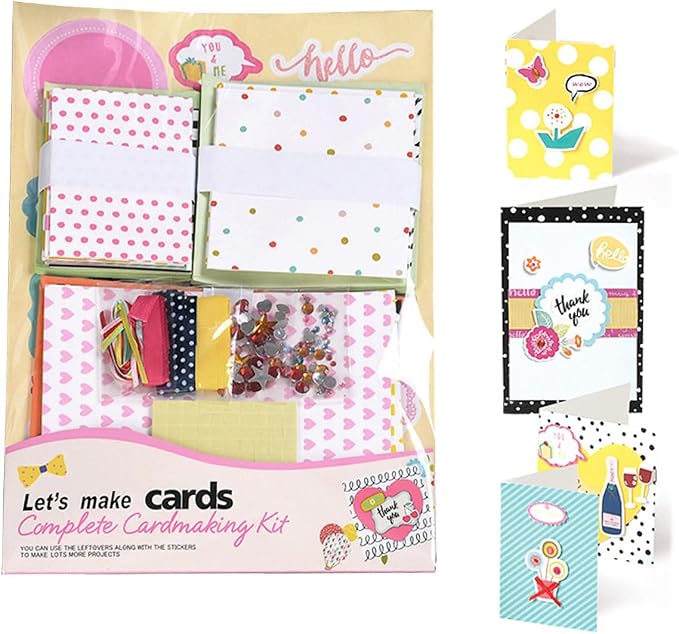 Huralona Greeting Card Making Supplies Envelope Kit Gift Anniversary Craft | Handmade DIY Card Kits 16 Cards 16 Envelopes with Accessories for Birthday Thanksgiving Christmas Wedding Invitation