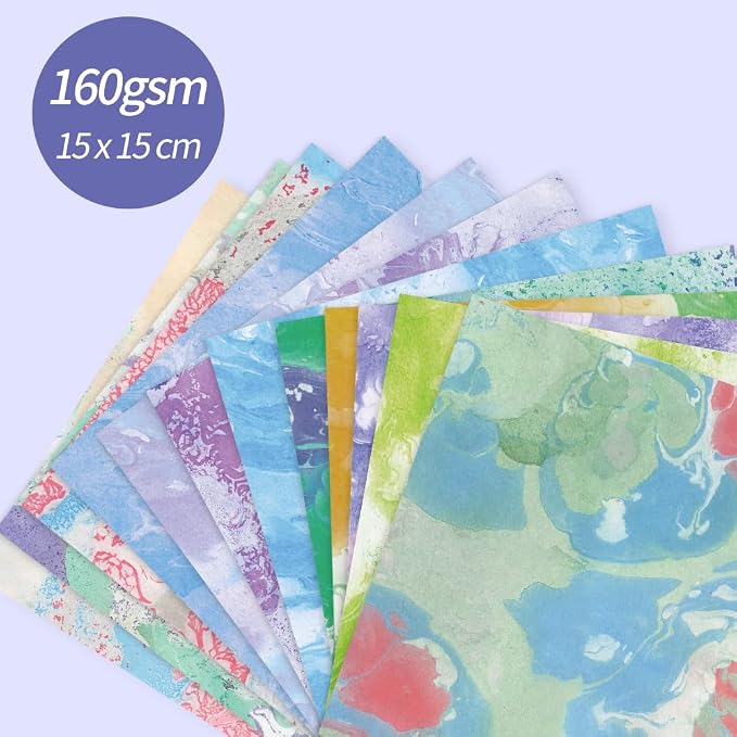 6x6" Cardstock Single Sided Scrapbooking,Craft Decorative Scrap Book Paper | 160gsm,24-Sheet 12Patterns Colored Paper,Junk Journal Supplies,Vivid Origami Papers DIY Craft Gift Wrapping Album.Halo Stain