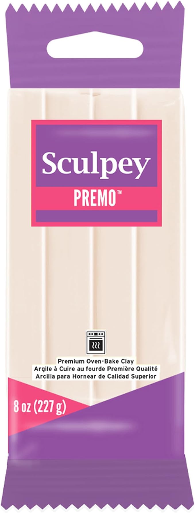 Polyform Sculpey Premo Polymer Oven-Bake Clay, Translucent, 8 oz bar | Flexible and durable modeling clay for caning and mica shift. Stays soft until baked in a home oven. 227g bulk size