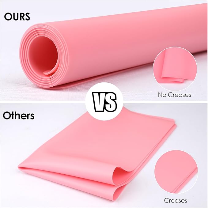 Extra Large Silicone Mats for Kitchen Counter, 27.6'' x15.7'' Silicone Placemats for Kids, Nonstick Silicone Mat for Baking Crafts, Nonskid Heat Resistant Mat Pink Kids Placemats for Table, Pink