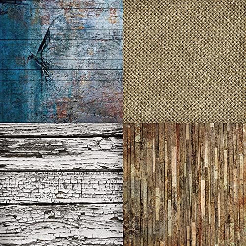 Scrapbook Paper Pad 6x6 Wood Background Designs, Single-Sided Decoupage Sheets, Colorful Cardstock for Scrapbooking, DIY Backgrounds, Cardmaking, Junk Journal Craft Supplies - 24 Pcs