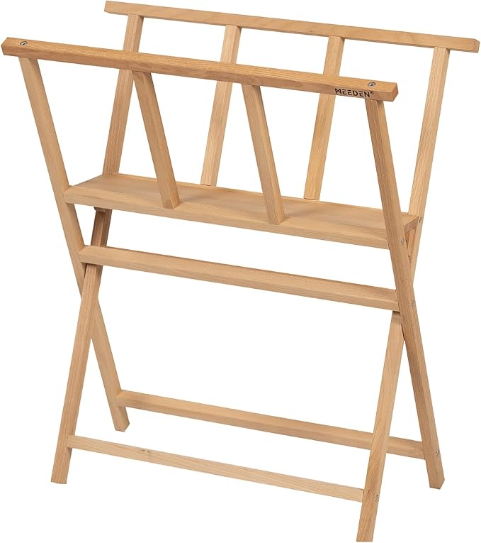 MEEDEN Folding Art Print Rack: Beechwood Art Storage Rack for Canvas Boards