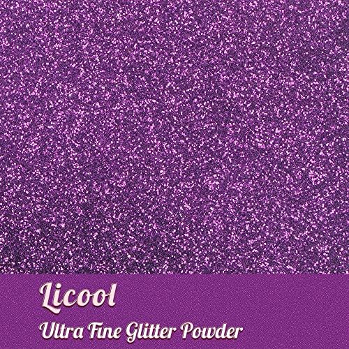 Fine Glitter for Nail Art, 100g/3.5oz Extra Fine Glitter Powder Packs for Epoxy Resin Art, Craft Glitter for Tumblers Candle Slime Making, Festival Body Face Eyeshadow Nail Glitter (Purple)