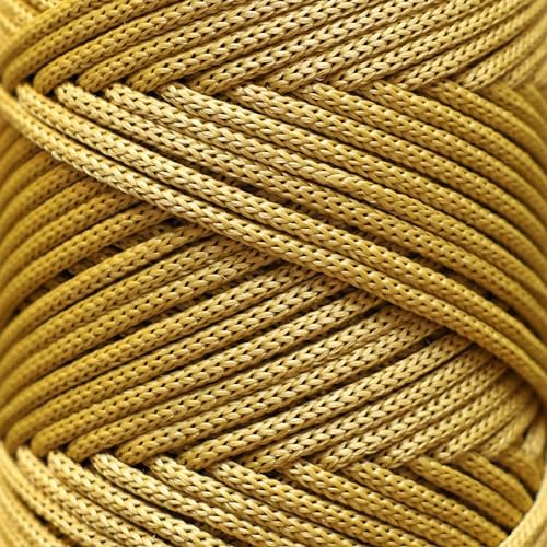 Makromecity, 2 Skeins of Polyester Macrame Cord 3mm x 131 Yards (394 feet) 3mm Polypropylene Mustard Macrame Cord Crochet Macrame Bag Cord Crafts for Wall Hangings, Bags, Underplate, Rug