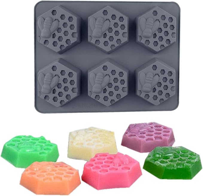 2Pcs 3D Bee Silicone Soap Molds for Homemade Soaps | Chocolate Jelly Cake Making
