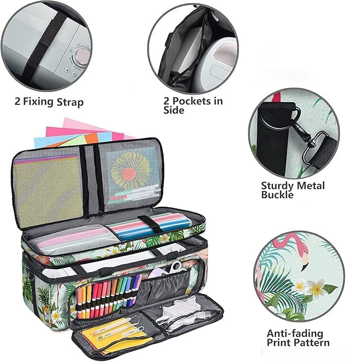 Double Layer Carrying Case with Cutting Mat Pocket & Accessories Storage