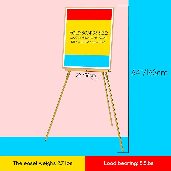MEEDEN Wooden Easel Stand for Display: Gold Wood Tripod for Poster Board