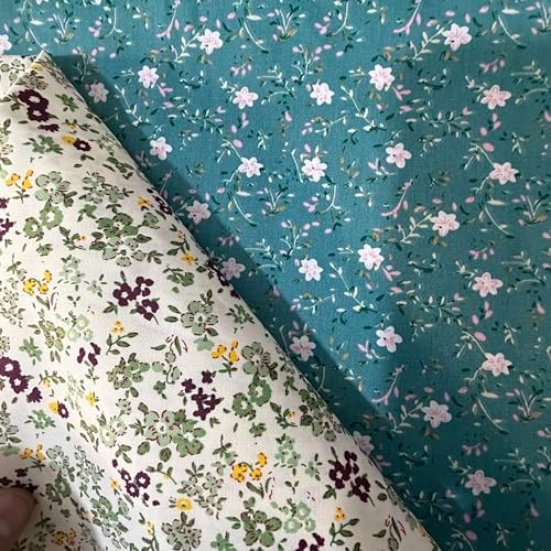 Cotton Fabric DIY Making Supplies Quilting Patchwork Fabric Fat Quarter Bundles DIY for Quilting Cotton Patchwork Cushions (Small Flowers Mix, 20" x 20")