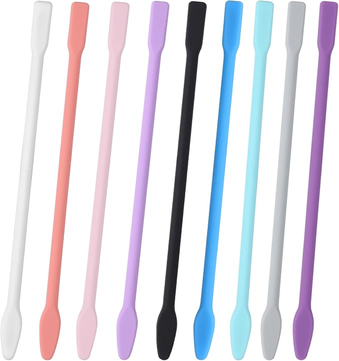 Gartful 9 Colors Large Silicone Stir Sticks, Reusable Epoxy Resin Mixing Sticks, Non-Stick Craft Stirring Rods for Paint Mixing, Glitter Tumblers, Liquid Art Supplies, DIY Crafts Tools