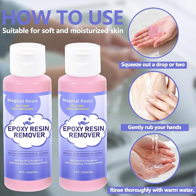 Hands Resin Remover Gel - All Natural Epoxy Resin Cleaner - Magical Cleanser for Artists - Epoxy Remover - Glue, Silicone, Paint & Glitter Soap- For Soft and Moisturized Skin