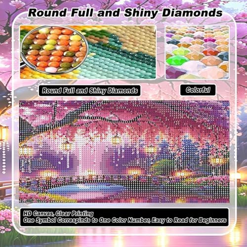 VeGuude Diamond Art Kits for Adults, Full Drill Diamond Art Flowers Kits for Beginners, DIY Full Rhinestone 5D Diamond dots (Gemstone Craft), Home Wall Decoration (12x16 inch)