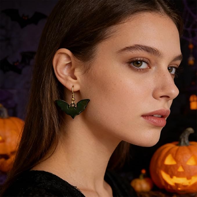 12 Pcs Halloween Black Cat & Spooky Shape Polymer Clay Cutters Set - Earring Making Imprint Cutters, Fit Gift for Friends, Sisters & Minimalist Style Lovers