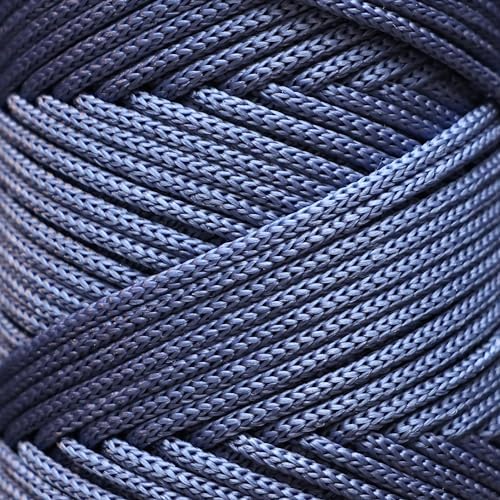Makromecity 2 Skeins Polyester Macrame Cord 3mm x 131 Yards (394 Feet) Polypropylene Denim Blue Cord for Crochet, Crafts, Wall Hangings, Bags, Underplate, Rug