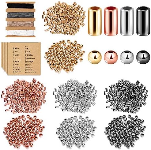 Morse Code Bracelet Kit for Jewelry Making, 1600 Beads 20 Decoding Cards