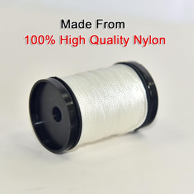30 Yards Heavy Duty Extra Strong Upholstery Nylon Sewing Thread for Machine, Home, Hand, Craft, and Denim Leather，Color：White