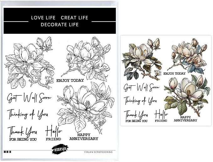 Clear Stamps and Metal Cutting Dies Set for Card Making Scrapbooking, DIY Craft Stamps and Dies Kit for Journaling, Albums, Greeting Cards, Holiday Cards, Birthday, Christmas (YX1209)