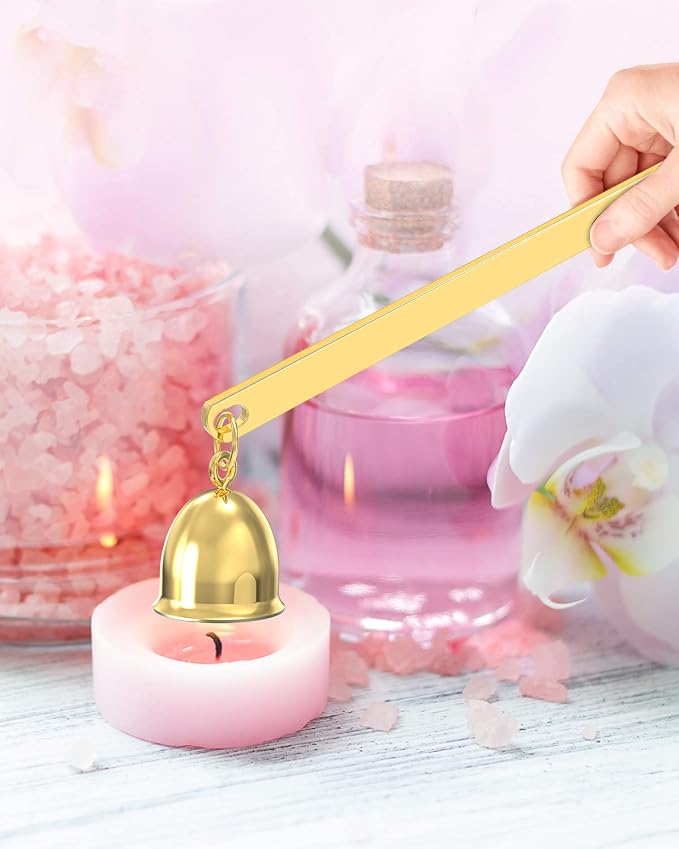 RONXS 3 in 1 Candle Wick Trimmer Set, Snuffer, Dipper, Cutter, Gold | Candle Care Accessory Kit, Stainless Steel, Trims Wick, Puts out Flame and Dips, Gift Box for Candle Lovers Home Decoration