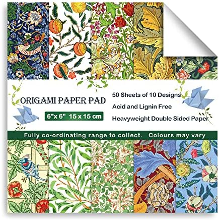 Origami Paper 6x6" Double Sided 50 Sheets 10 Colors Origami Kit,Craft Paper