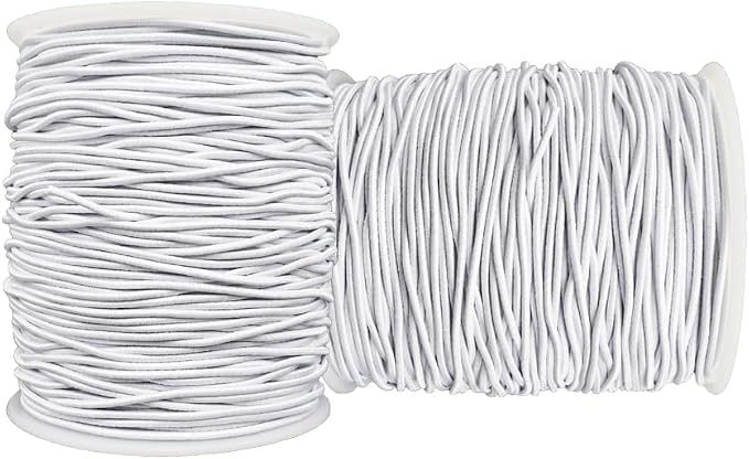 LUSTEMBER Stretchy String for Bracelets, 2 Rolls 1 mm Sturdy Elastic String Elastic Cord for Jewelry Making, Necklaces, Beading (White)