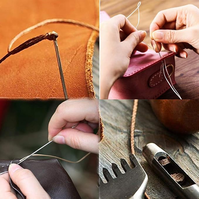 284Yards Waxed Thread for Leather, 0.8mm Waxed Linen Thread, Wax String | Waxed Thread for Bookbinding, Upholstery Thread Heavy Duty, Wax String for Leather Craft DIY/Bookbinding/Shoe Repairing