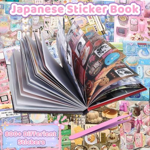 45 Sheets Japanese Sticker Book Manga 800+ Scrapbook Stickers Cute Korean Stickers for Journaling Scrapbooking Kawaii Food Sticker for Kids Adult Romantic DIY Comic Books Aesthetic Decoration Crafts J