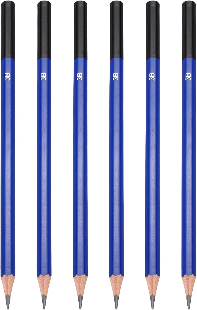 PATIKIL 3B Drawing Pencils for Sketching, 6PCS Sketch Pencils for Drawing Art Pencils Graphite Wood Pre-sharpened for Drawing Sketching Artists