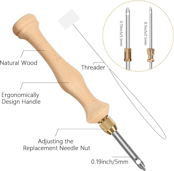 Pllieay Punch Needle, Wooden Punch Needle Tool for Punch Needle