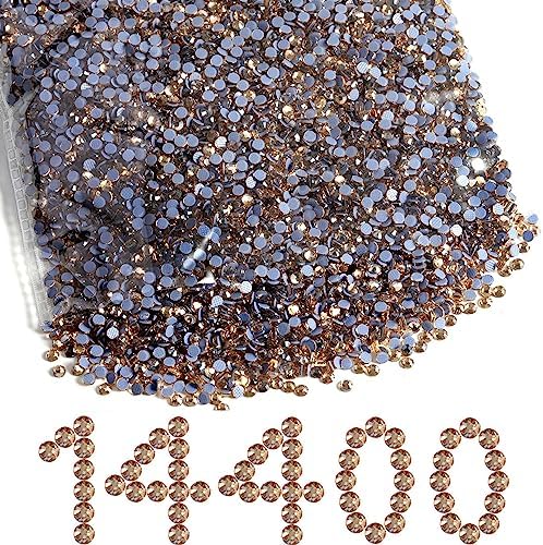Beadsland Hotfix Rhinestones Bulk, Golden Shadow, SS6, 14400pcs