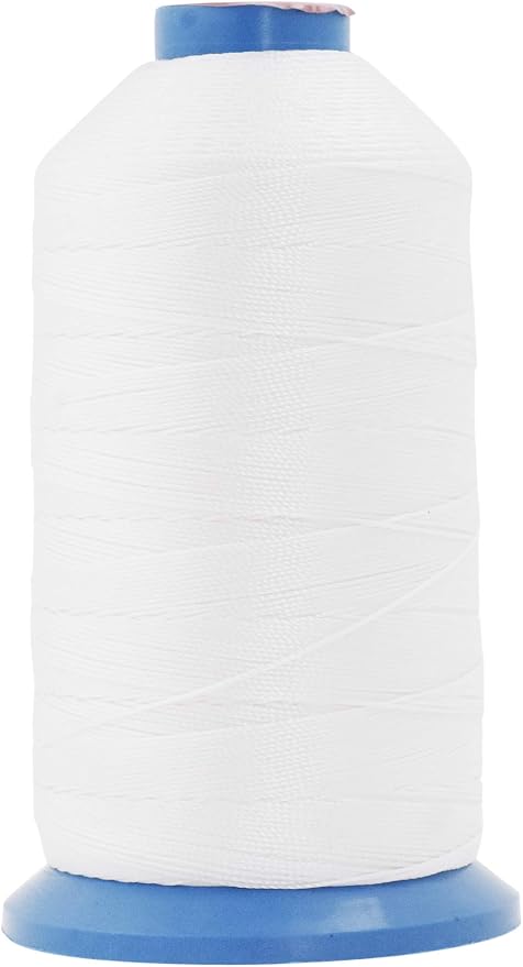 Mandala Crafts Size 207 630D T210 White Bonded Nylon Thread, 800 YDs
