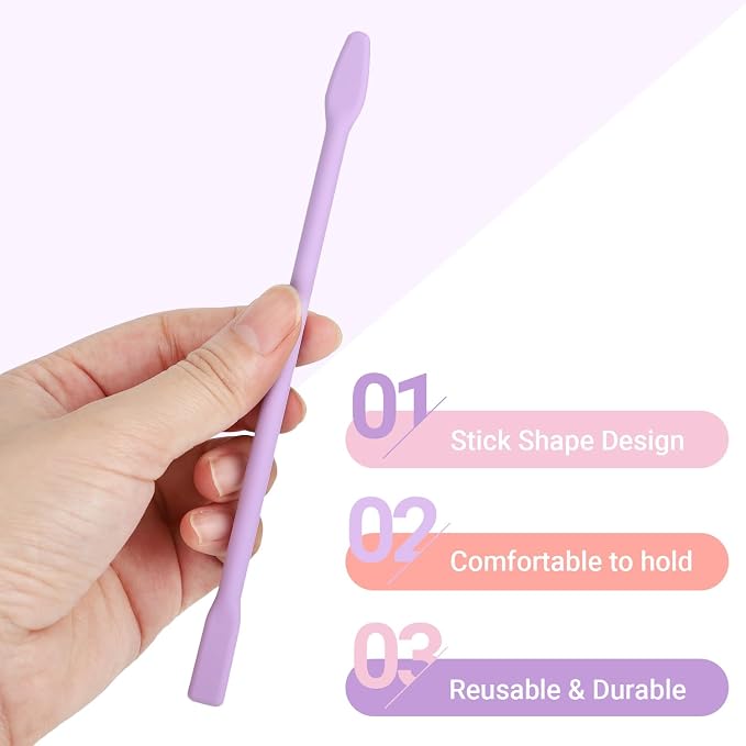 Gartful 5pcs Large Silicone Stir Sticks, Reusable Epoxy Stir Sticks, Craft Tools for Mixing Resin, Paint, Liquid, Making Glitter Tumblers, Art & Craft Projects, Orange & Pink & Purple & White & Black