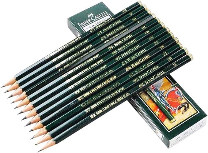 Faber-Castell Castell 9000 Graphite Pencils, 8B Pre-Sharpened for Sketching, Shading, and Drawing, Box of 12