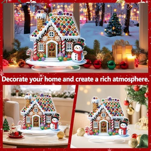 ARPADAMO Christmas Diamond Art Kits for Adults,Candy House Diamond Painting