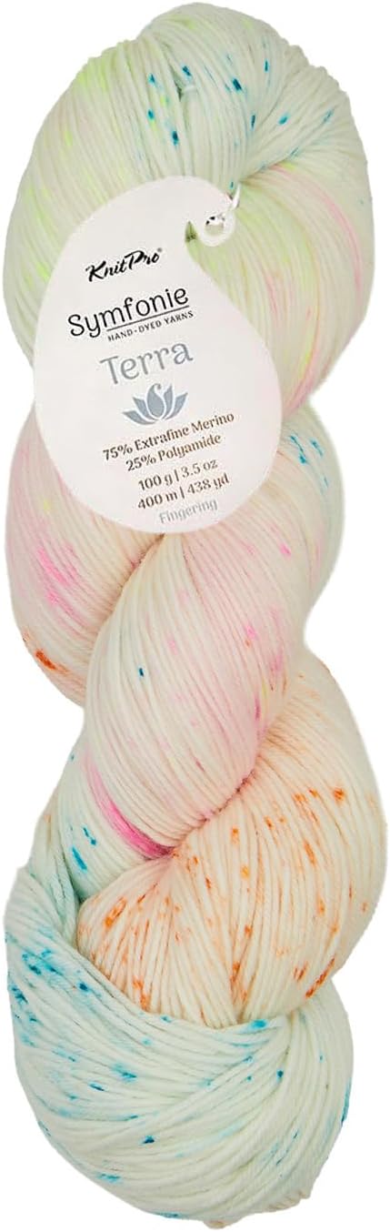 KnitPro Symfonie Fingering Weight Merino Wool Yarn 100g, Neon Confetti