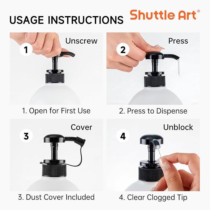 Shuttle Art 15 Colors Acrylic Paint Set, 33.8oz/1000ml Large Capacity Pump Bottles, Rich Pigments, High Coverage Paint, Fast Drying, Non-Toxic, for Canvas Wood Ceramic Rock Painting & DIY Crafts