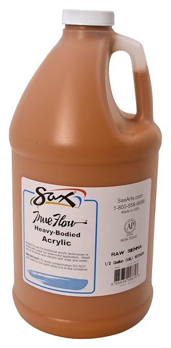 Sax Heavy Body Acrylic Paint for School and Arts and Crafts Use, Raw Sienna, 1/2 Gallon