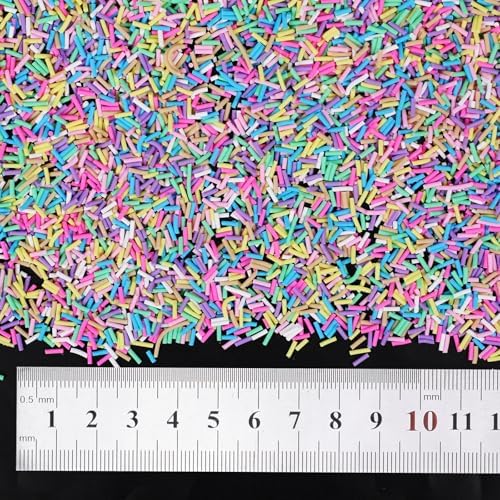 DIYASY 180g Fake Sprinkles, 6.35 oz Non-Edible Resin Sprinkles Faux Plastic Candy Sprinkle Polymer Clay Slices for Art DIY Crafts Phone Case (Multicolor A)
