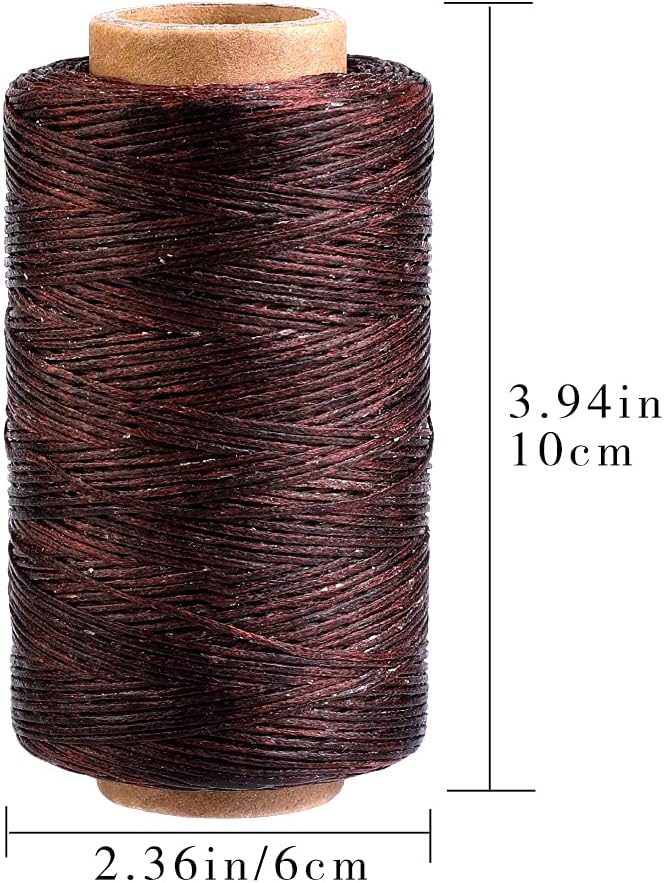 284Yards Leather Sewing Waxed Thread, 210D Upholstery Thread Heavy Duty | Waxed Thread for Bookbinding, Upholstery Thread Heavy Duty, Wax String for Leather Craft DIY/Bookbinding/Shoe Repairing