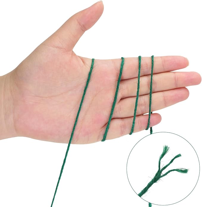 KINGLAKE Green Jute Twine String 1312 Feet 2mm for Crafts Gift Wrapping
