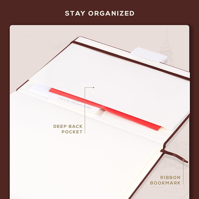 Beechmore Books A3 11.7x16.5 Mixed Media Sketchbook 160 GSM/98lb, Gift Box | Hardcover Drawing Pad with Lay-Flat Binding, Extra Large Perforated Ivory Paper for Studio Drawing & Watercolor Work