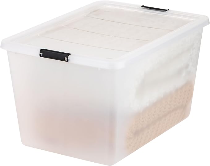 IRIS USA 4-Pack 55 Quart Clip Box with Latching Lid