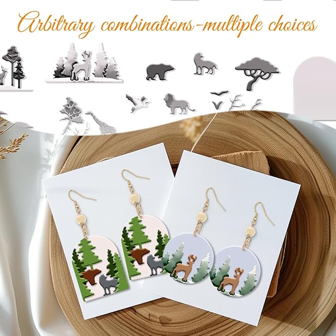 ORIGACH 17 Pcs Forest and Animals Polymer Clay Cutters Set