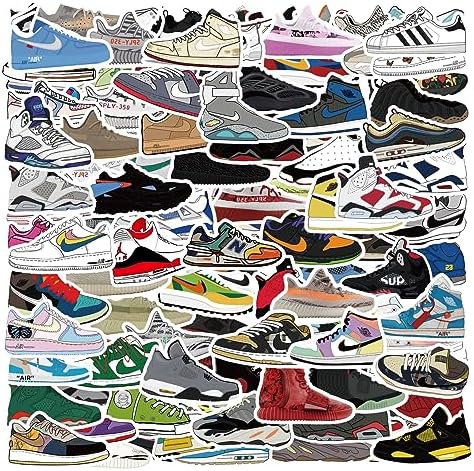 120pcs Shoe Sneaker Stickers Vinyl Skateboard Cool no Repeat Notebook Guitar Trolley case Waterproof Stickers car Graffiti