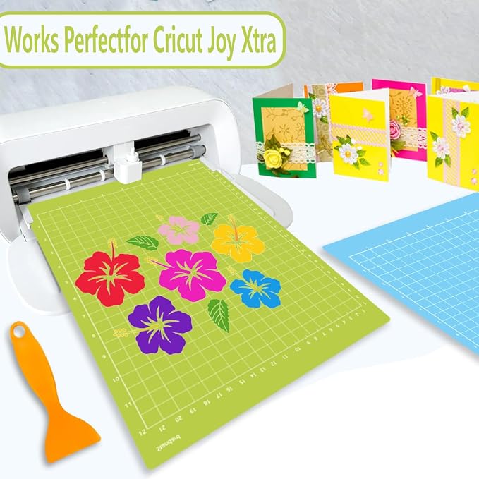 6 Pack Cutting Mats 8.5x12in Compatible Cricut Joy Xtra Reusable Sticky Grip Cricket Cut Mats (Light, Standard) for Crafts, Quilting, Sewing